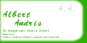 albert andris business card